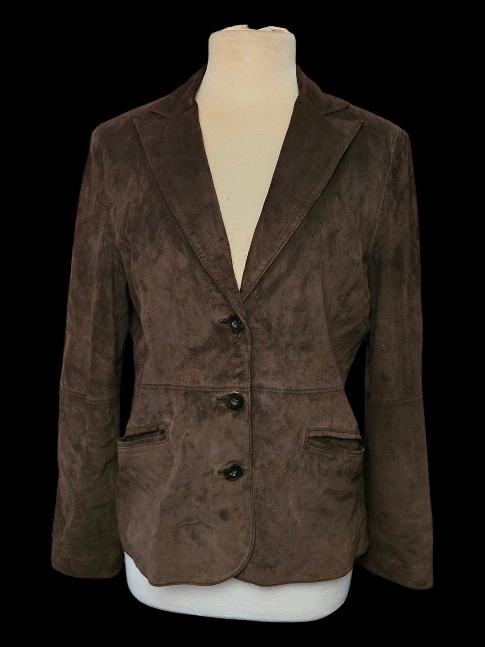 Janeville Brown Suede Single-Breasted Blazer Sz 10